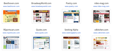 Một số đối tác hiển thị của Google adwords