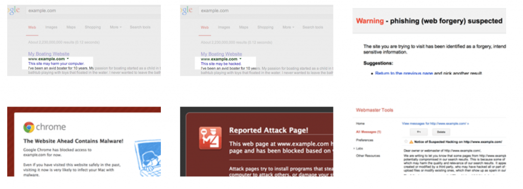 Thông báo website bị tấn công