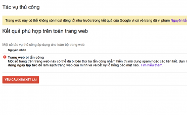 Thông báo tác vụ thủ công trong Search Console