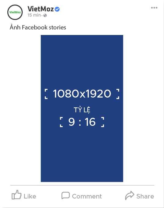 kích thước ảnh đăng facebook stories